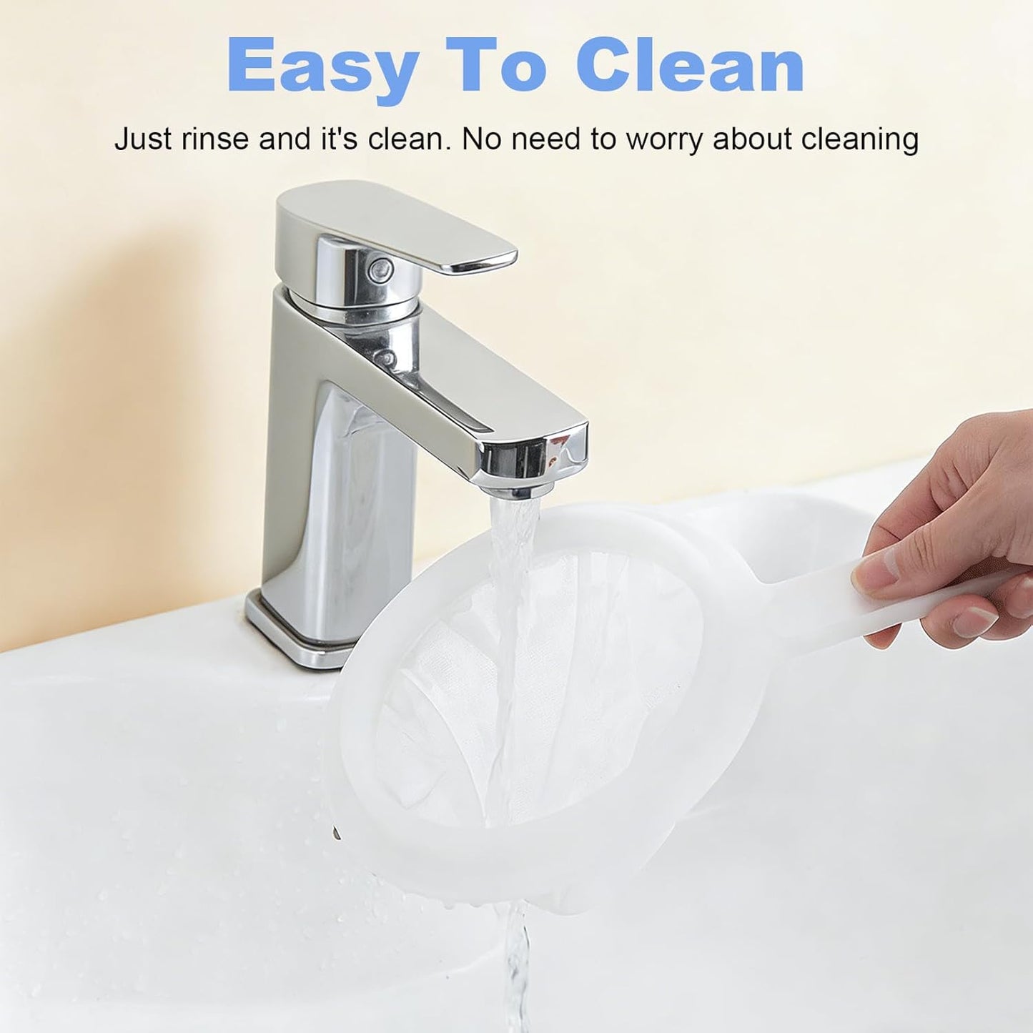 3 PCS Ultra-Fine Nylon Mesh Strainer - 100/200/300 Mesh Plastic Sieve with Handle, Kitchen Filter Tool for Coffee Soy Milk Juice Tea Leaf Honey Wine Yogur