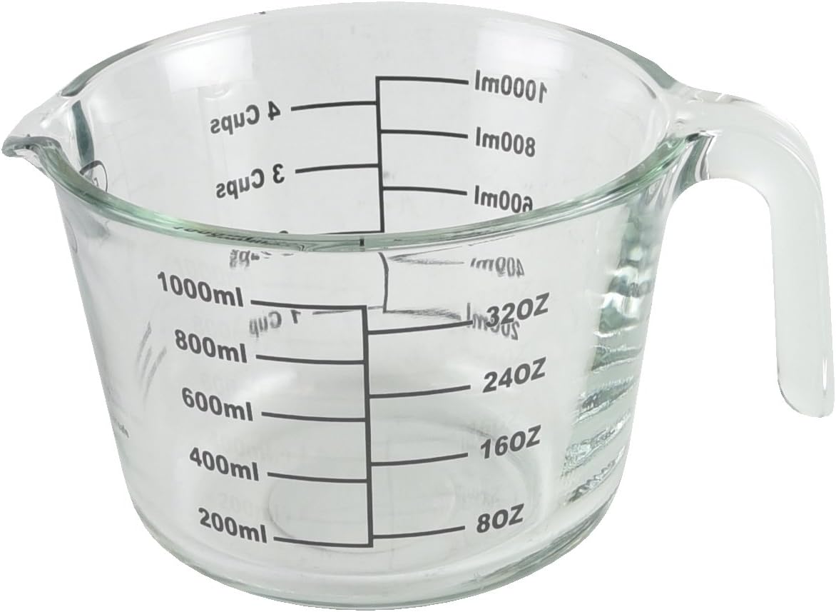 Farberware 2-Cup Borosilicate Glass Wet and Dry Measuring Cup with Oversized Measurements, Clear