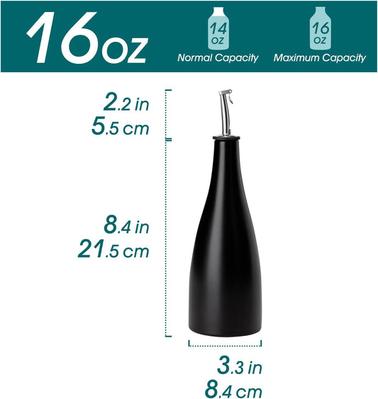 vancasso 20 Oz Ceramic Olive Oil Dispenser Bottle, Bottle Dispenser with Spout and Funnel for Kitchen,Suitable for Oil, Vinegar, Coffee Syrups & Other Liquids,Cream