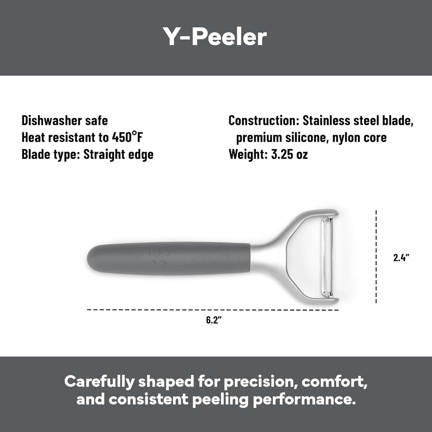 Misen Stainless Steel Vegetable Peeler - Dishwasher Safe Y Peeler - Easy to Use with Potatoes, Cabbage, Carrots, and More - Progessional Grade Kitchen Tool - Black