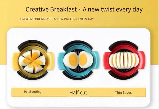 Deviled Egg Maker – 3-in-1 Egg Slicer and Piercer Combo Tool with Stainless Steel Blades for Hard Boiled Eggs, Soft Fruits, Heavy Duty, Dishwasher Safe, Compact Kitchen Gadget