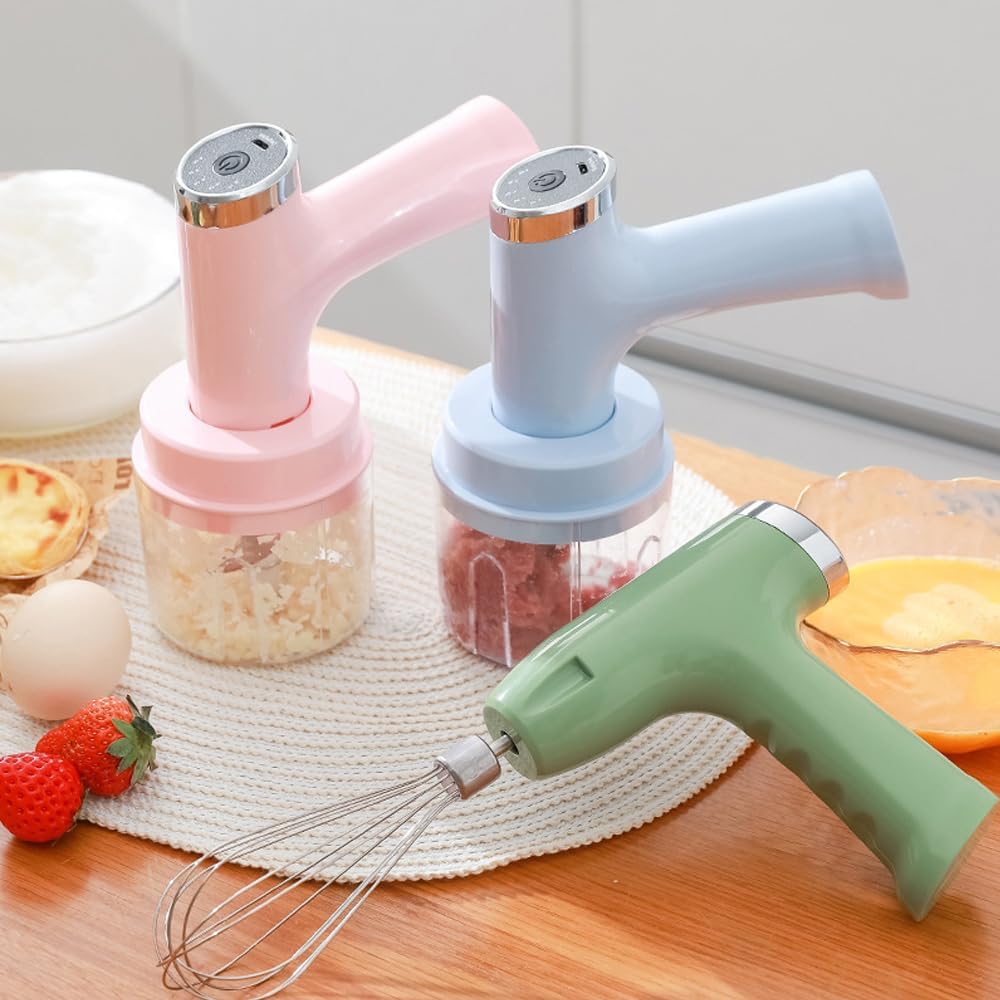 Powerful Multi-Function Electric Vegetable Chopper/Mini Food Processor/Food Slicer/Electric Egg Beater/Whisk/Hand Mixer Handheld Your Kitchen's Trusted Helper