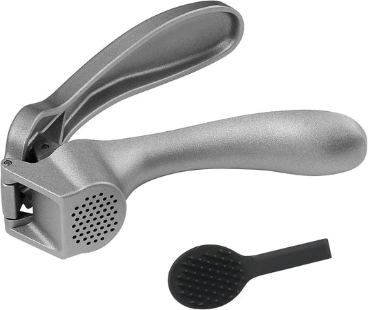 Garlic Press, Premium Garlic Mincer Set- Rust Proof, No Need To Peel, Easy-squeeze Ergonomic Handle, Professional Ginger Press, Garlic Crusher with Handy Cleaning Brush, Easy to Clean, Dishwasher Safe