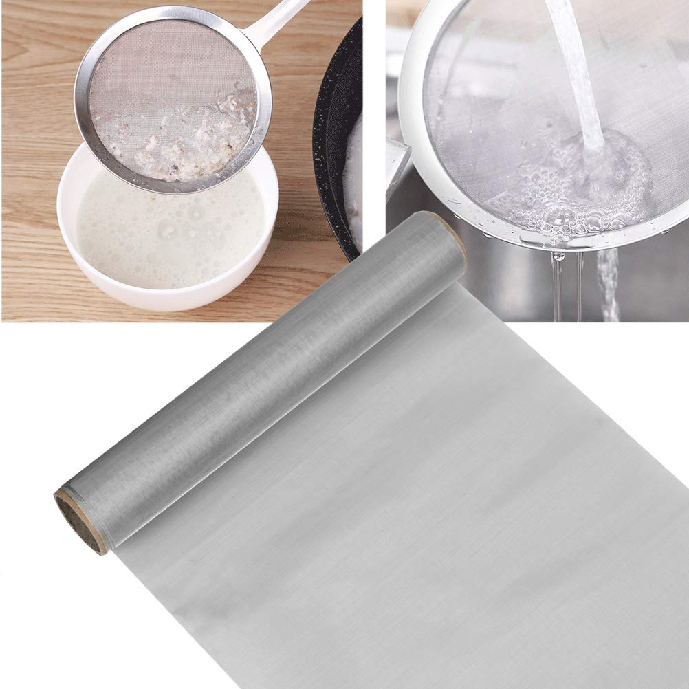 TIMESETL 304 Stainless Steel Woven Wire 80 Mesh - 12"X 40" Filter Screen Sheet Filtration Cloth