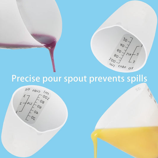 Creahaus Silicone Measuring Cups Tool Kit, Easy to Read 600ML Silicone Mixing Bowl with 100ML Resin Mixing Cup, Easy Clean Reusable Epoxy Resin Supplies with Stir Sticks, Pipettes