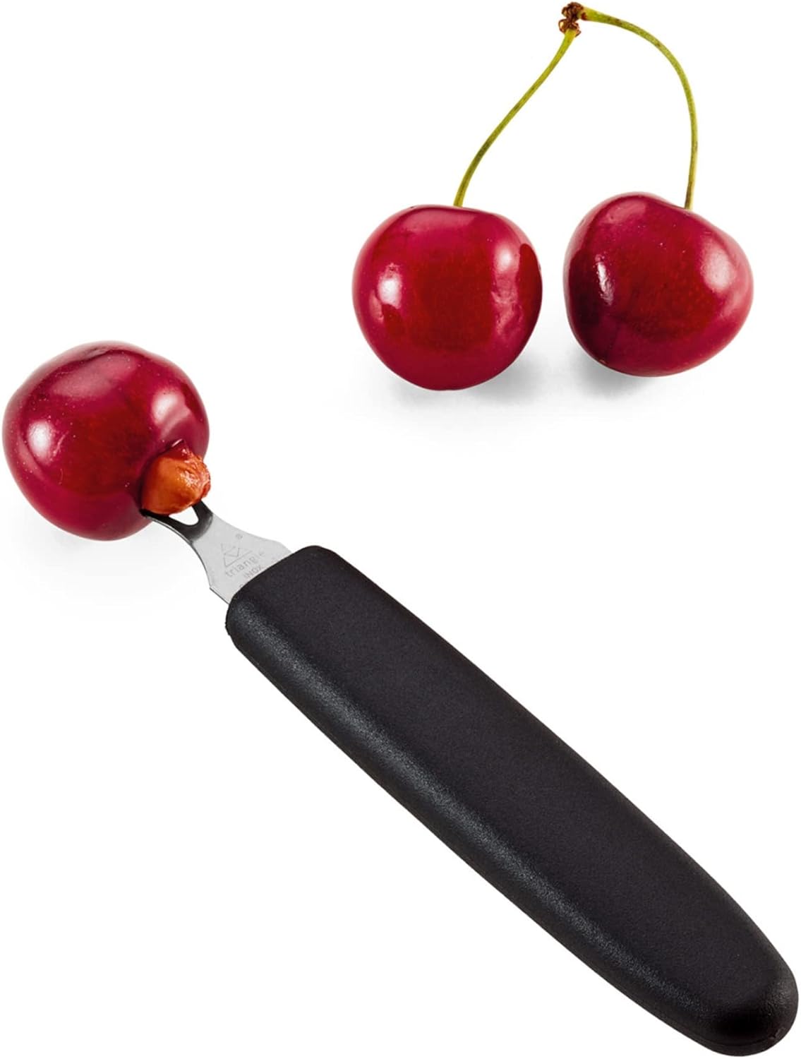 triangle Cherry Pitter - Stainless Steel - Removes Pits in Seconds - Dishwasher Safe