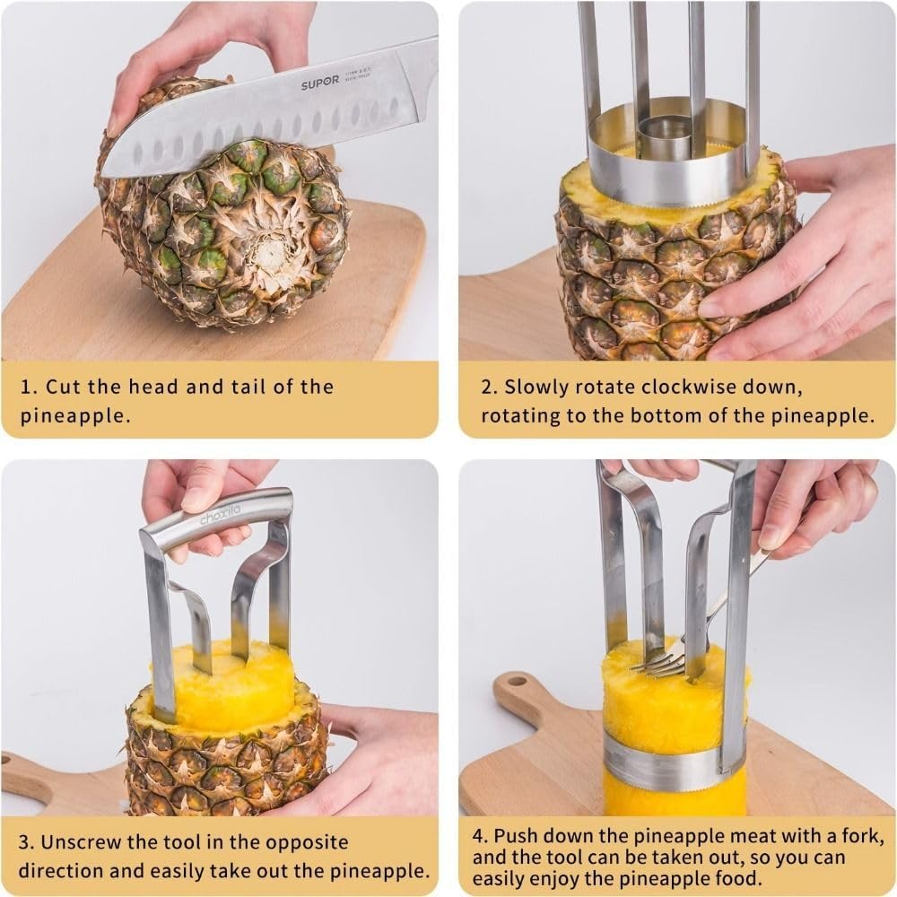 Leadigol Pineapple Corer Kitchen Cutter Slicer Easy to Use Stainless Steel Opener Tool