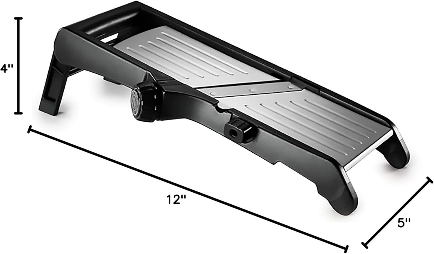 Norpro Deluxe Mandoline Slicer/Grater, Black, 12-in.