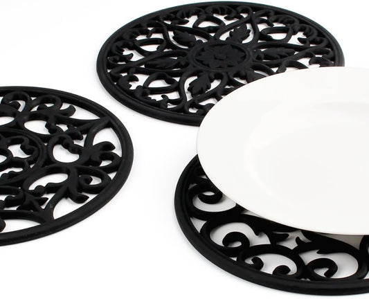 ME.FAN Trivets for Dishes/Pots/Pans, 3 Pcs Silicone Mats, Flexible/Durable/Non Slip Hot Pads to Protect Table and Counter Top (Olive Green)