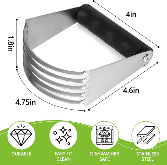 Dough Blender, Dough Mixer, Top Professional Pastry Cutter, Equipped with Heavy Stainless Steel Blade, Large Size, Black