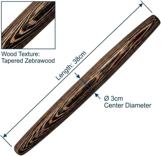 10.6-inch Compact Wood Rolling Pin, Non-Stick Rolling Pin for Baking, Natural Solid Wood Dough Roller for Fondant, Pie, Cookie, Pastry, Small Handy Kitchen Tool