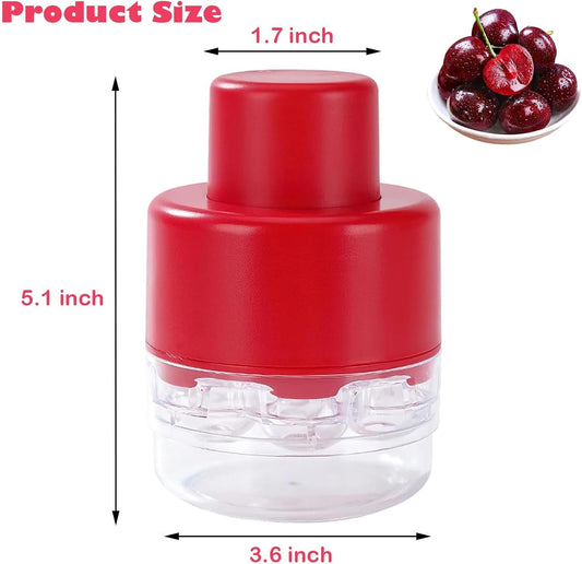 PWireless Cherry Pitter, Push Type Cherry Corer Multiple, Kitchen Cherry Jam 7 Holes Multi Pitter Tool, 7-in-1 Cherry Seed Remover Quick Portable Cherry Pitting Tool, Saving Time & Effort (White)