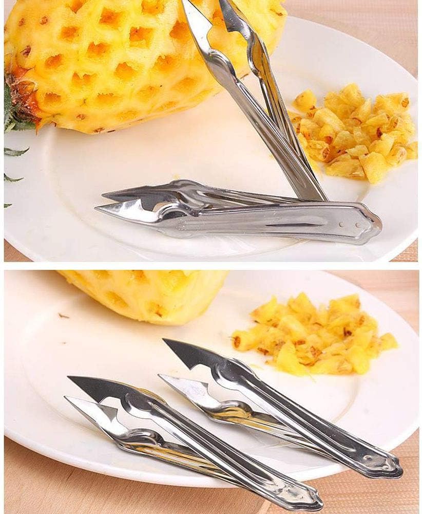 Practical Stainless Steel Cutter Pineapple Eye Peeler Kitchen Tools-Peeling Knife Artifact Planing Knife-Stainless Steel(2 pcs)