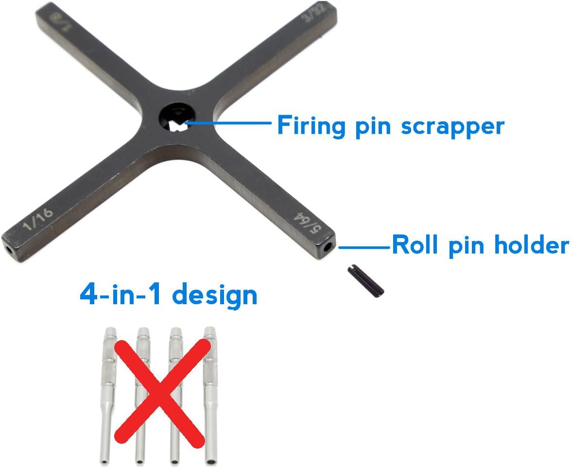 Zengi 4-in-1 Cross Style Starter Roll Pin Punch Tool, Roll Pin Holder