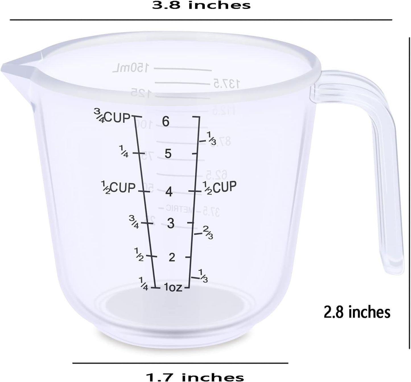 DOTINGHUX Measuring Cup, 1 ½ Cup, Clear