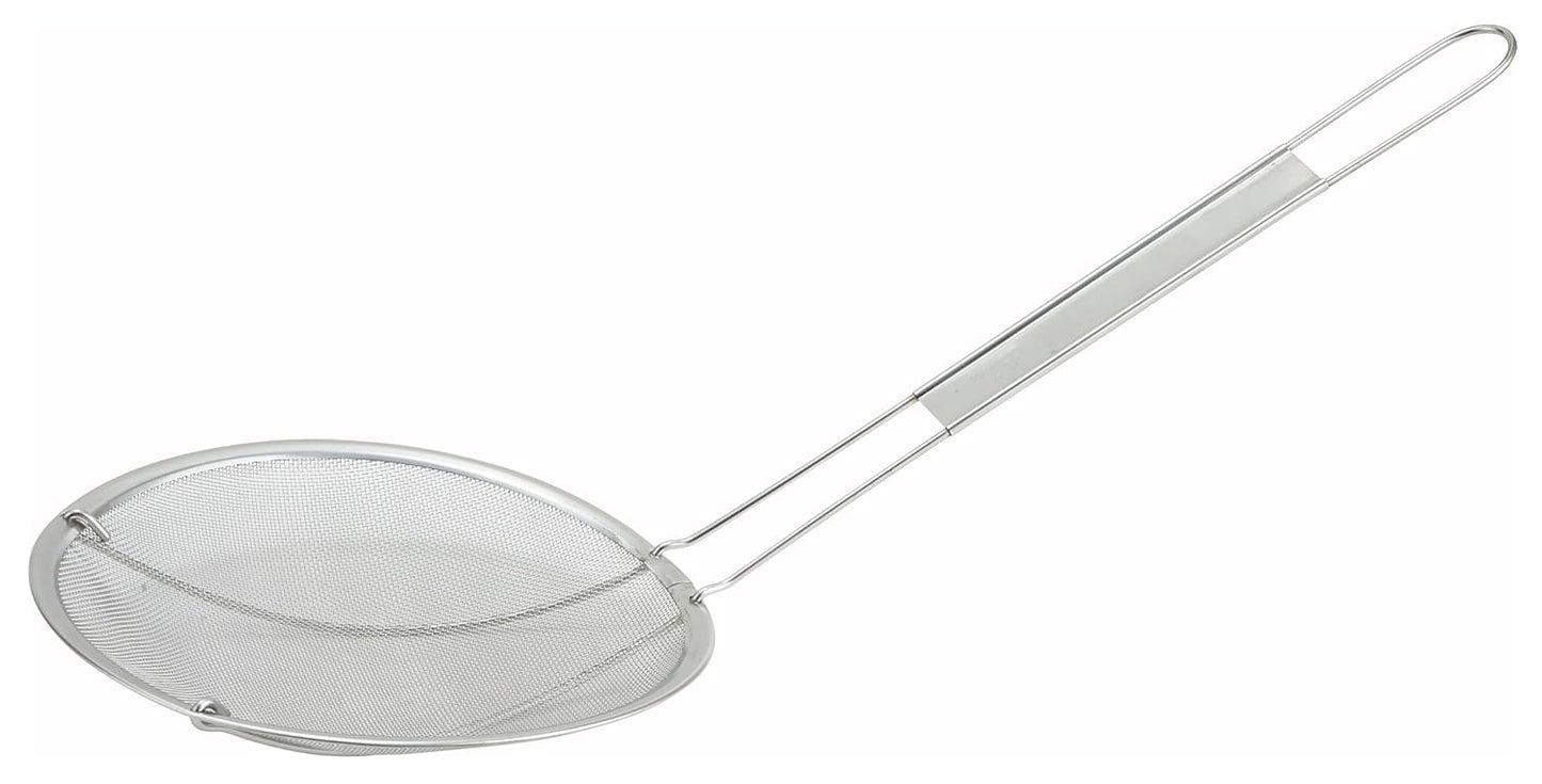 Winco Stainless Steel Strainer, 6.5-Inch Diameter, Fine Mesh,Medium