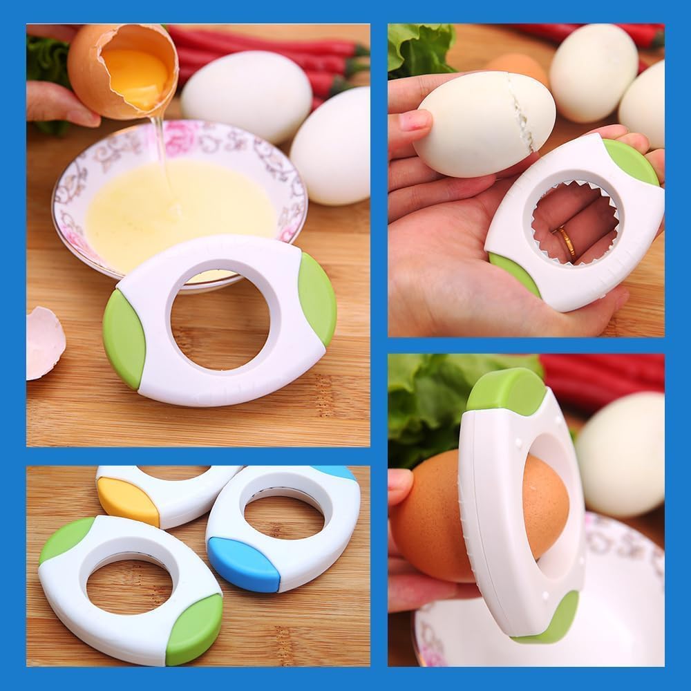Shell Opener and Cutter - Topper Tool for Boiled Eggs - Quick Peeler for Cooked Tops, Kitchen Scissors Cracker, Separator, Blue Handheld Tool