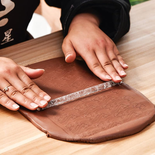 Clear Rolling Pin with Sea Wave Embossing Pattern, Cake Decorating Tool, Pin Baking Tools and Accessories