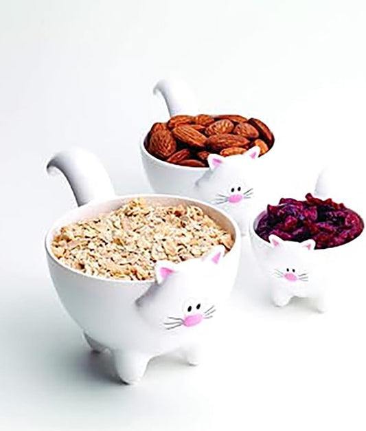 Joie Meow Cat Stackable Kitchen Measuring Cups Set, Colors May Vary