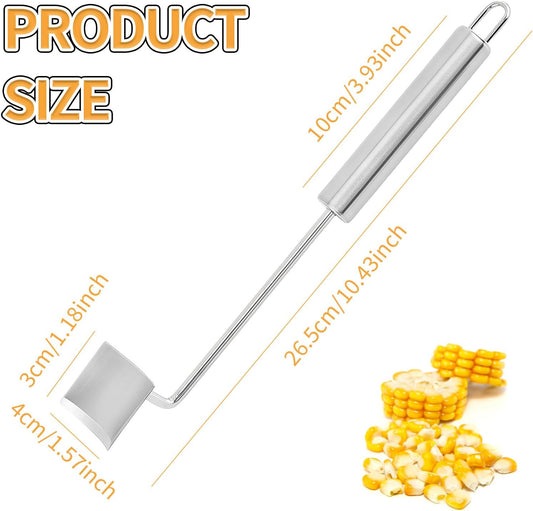 2-Pack Premium Stainless Steel Corn Cob Stripper Tool, Corn Kernel Remover & Peeler for Corn on the Cob, Handy Kitchen Gadget for Fast & Clean Corn Kernel Cutting and Stripping