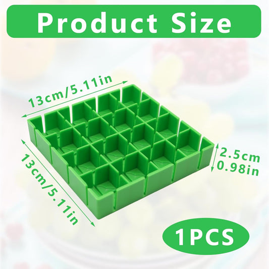 Grape Cutter 16 Slots Fruit Slicer | For Cherry Tomatoes Strawberries; Quick 16-Piece Cutting Tool, Food Grade PP, Dishwasher Safe, Kids Snack Prep