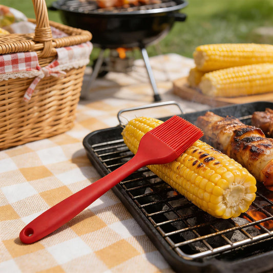 2 Pack Silicone Basting Brush for Cooking & Baking, High Heat Resistant Pastry Brush for BBQ Grilling, Marinating, Oil Spreading Food Grade, Dishwasher Safe Kitchen Gadgets (Red & Purple)
