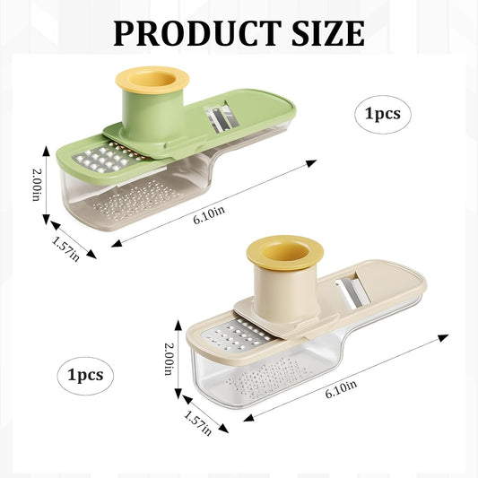 2 PCS Ginger Grater, Ginger Garlic Grater Tool, Multi-Function Zester Grater with Handle, White and Green