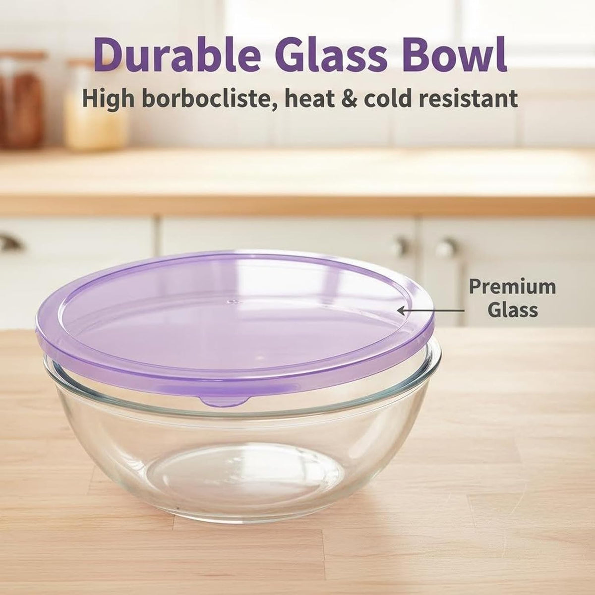6QT Extra Large Glass Mixing Bowls Clear Glass Salad Cooking Bowls for Kitchen Salad Bread Storage with 8oz Small Bowls,Ideal for Kitchen Storage