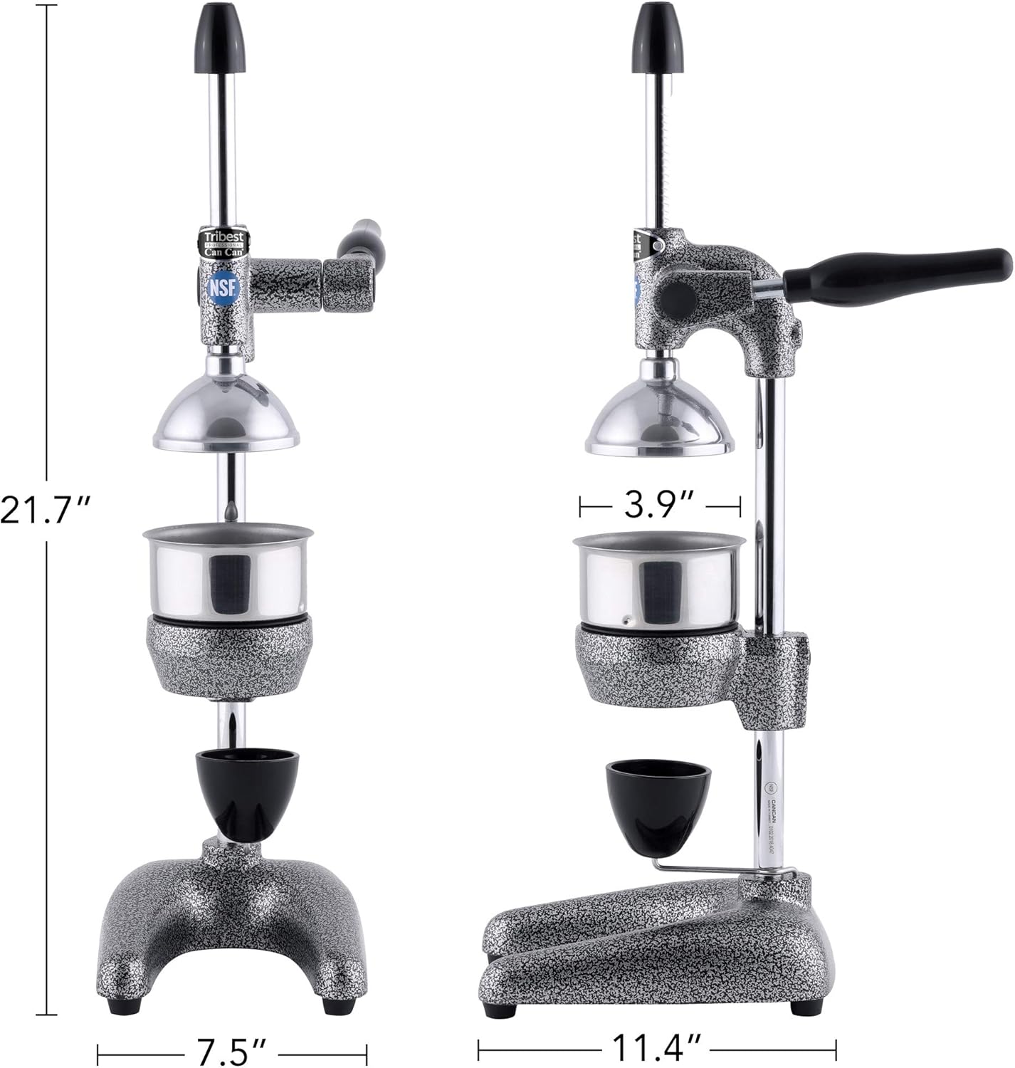 Pro MJP-100 Professional Manual Cold Press Juicer Machine for Orange, Lemon, and other Citrus Fruits, Gray
