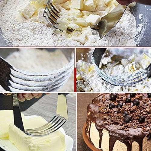 Dough Blender, Top Professional Pastry Cutter with Heavy Duty Stainless Steel Blades, Medium Size(Black )