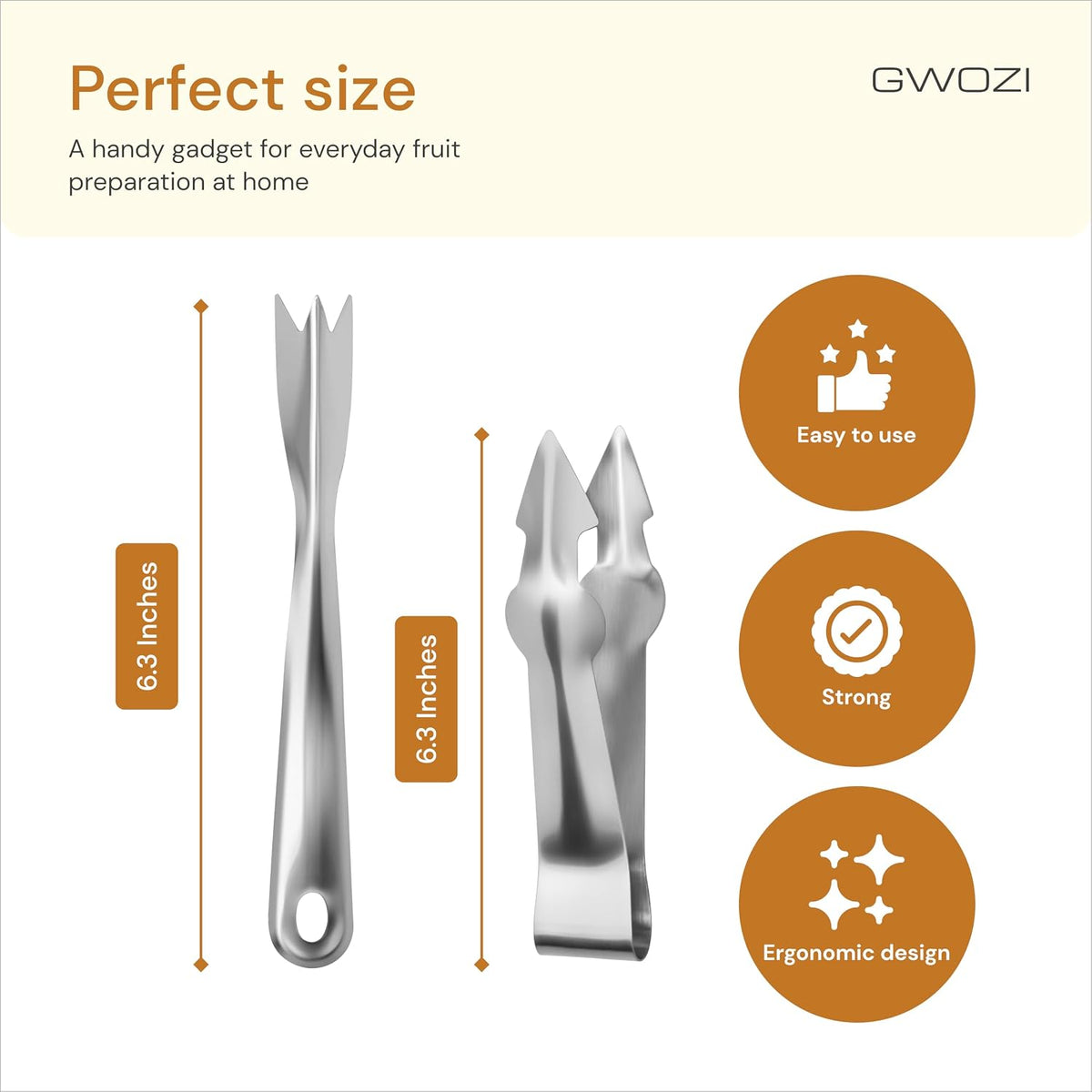 Fruit Tweezers & Pineapple Eye Remover Tool - Stainless Steel Pineapple Eye Remover with V Shape Set of 2 Pcs - Fruit Remover Kitchen Tweezers and Pineapple Seed Remover