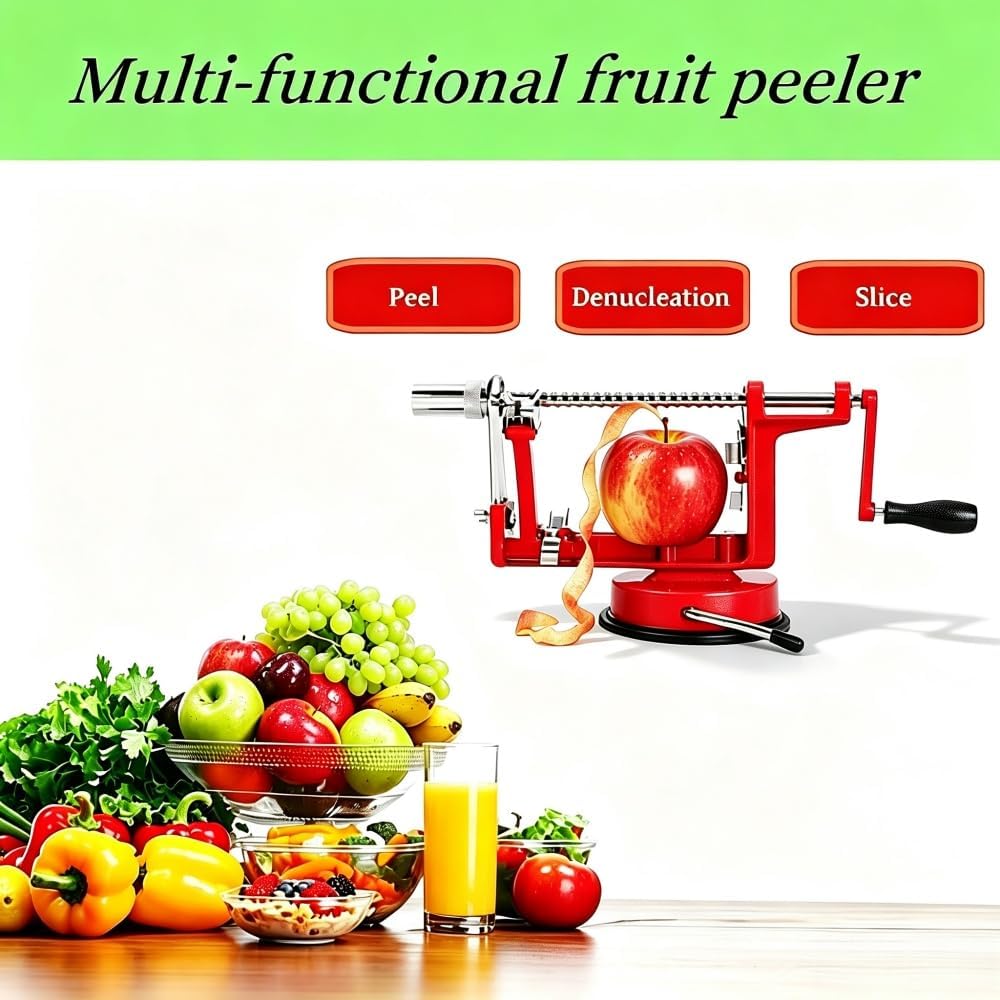 Apple Peeler Corer Slicer 3-in-1 Suction Base Adjustable