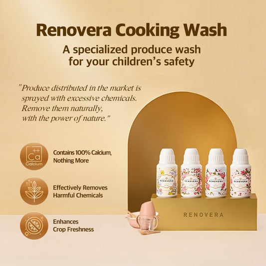 Fruit & Vegetable Wash | 1 Bottle Lasts 1 Year, Gentle Enough for Baby Food, Single Ingredient, Removes Residues, Calcium Helps Keep Produce Fresh 20x Longer