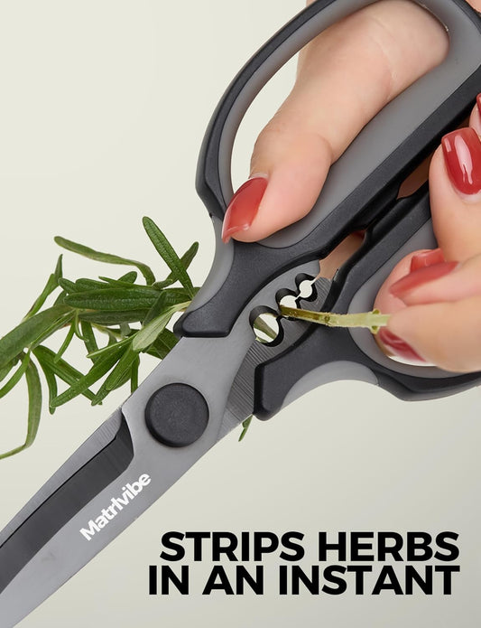 Come Apart Kitchen Shears Heavy Duty All Purpose food Scissors | Ultra Sharp Serrated Blade,Titanium Coated Japanese 420J Steel,TRP Soft Grip Handle,Dishwasher Safe