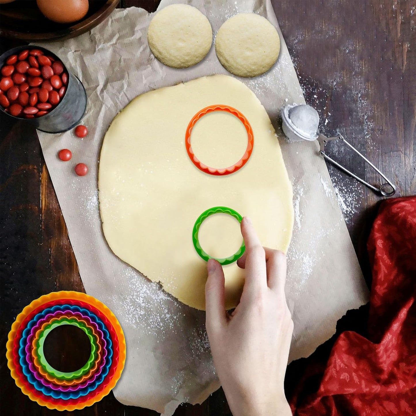 Cookie Cutter Set - 6 PCS Perfect for Baking Unique Flower, Round, and Circle Cookies