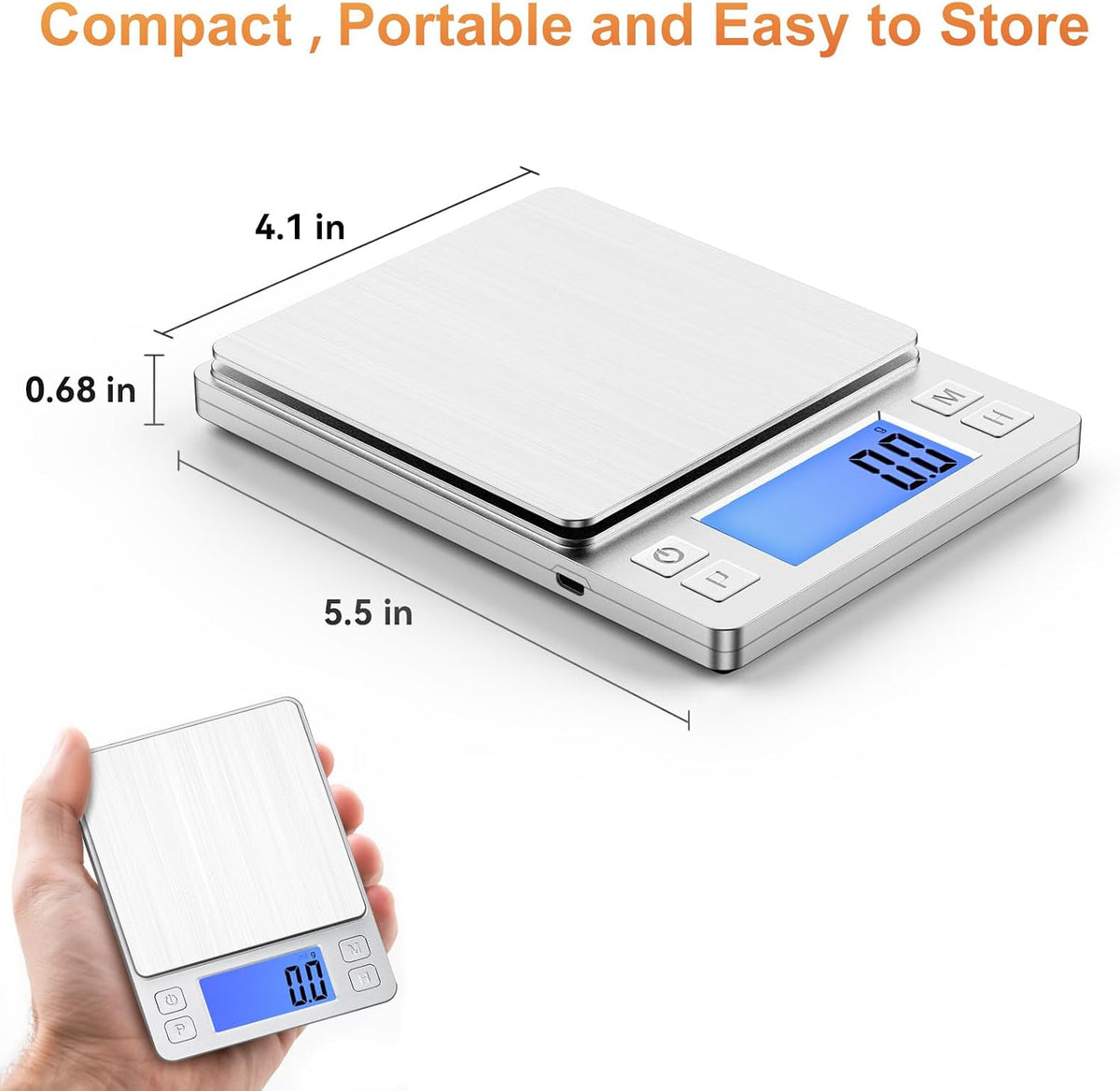 0.01g Small Digital Gram Scale, Upgraded 1kg Jewelry Scale