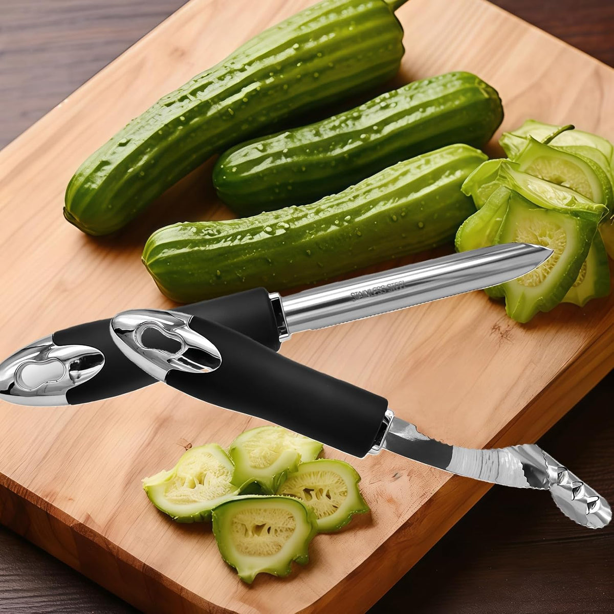 2 Pcs Jalapeno Corer Tool Pepper Corer with Serrated Slice Stainless Steel Pepper Seed Remover Kitchen Fruit and Vegetable Deseeder Efficient Seeding Tool for Jalapeños Chilis Cucumber