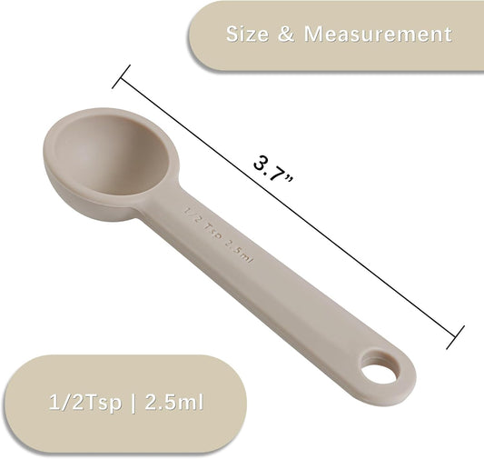 1PCS 1/2tsp(2.5ml) Silicone Measuring Spoon | Food-Grade, Accurate, BPA-Free, Dishwasher Safe, Engraved Marking, Kitchen Essential