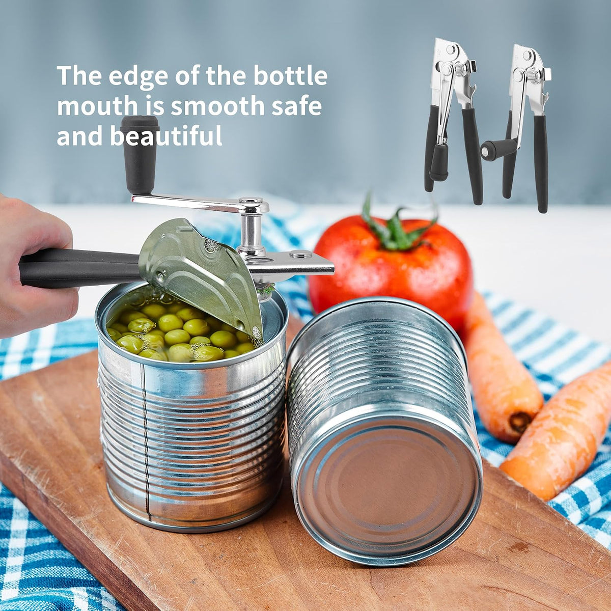 2 Pack Commercial Can Opener Manual, Stainless Steel