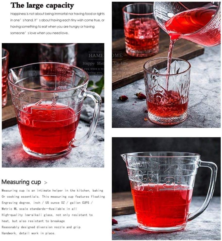 Glass Measuring Jugs | Kitchen Baking Cups | Measuring Cups | Large Measuring | Kitchen Utensil,B