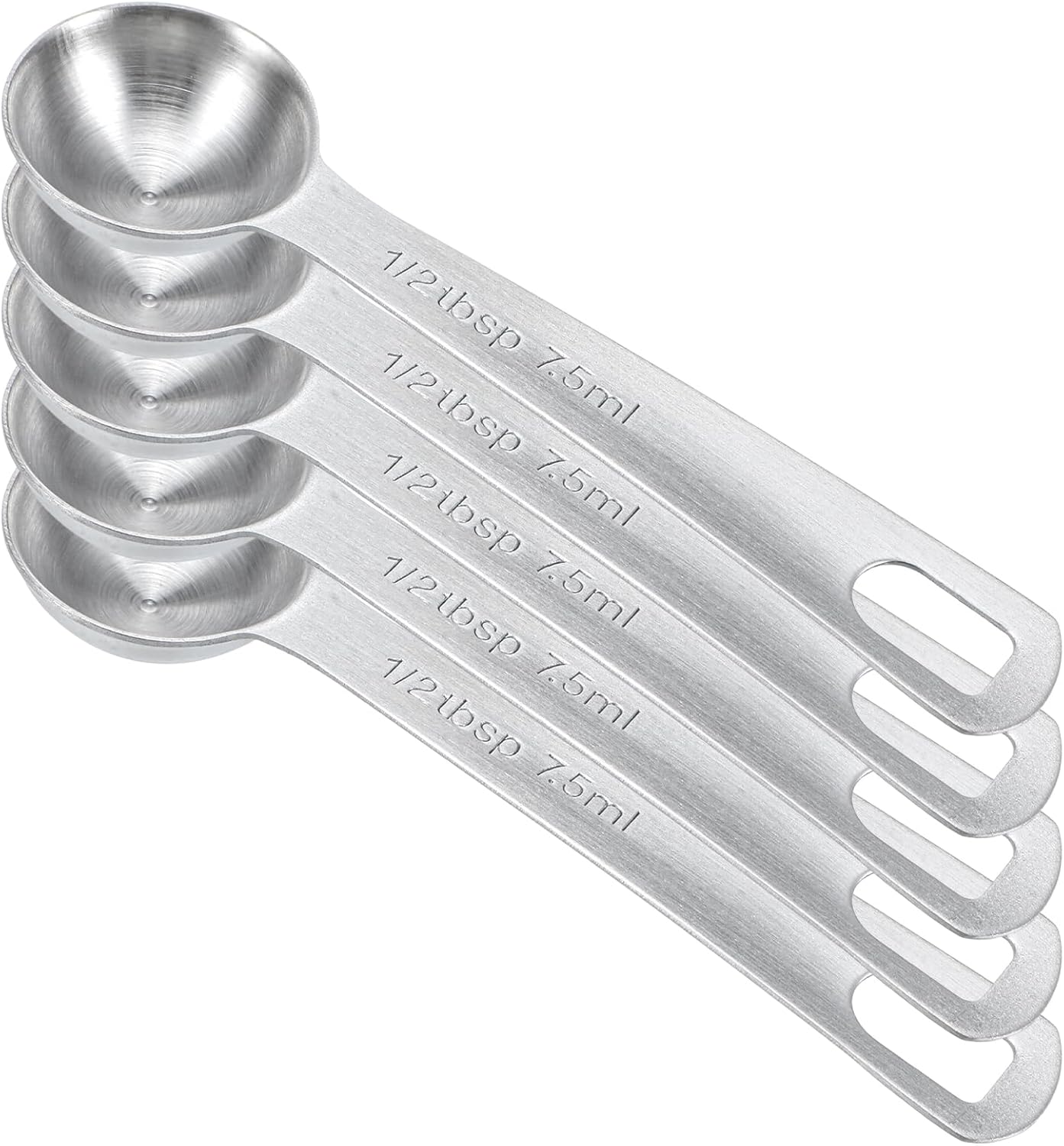 5 PCS Measuring Spoons Tablespoon Measuring Spoon 1/3 Tbsp (1 tsp | 5 ml | 1/6 oz) Stainless Steel Measurings Spoons for Kitchen Cooking Spoon(Silver)