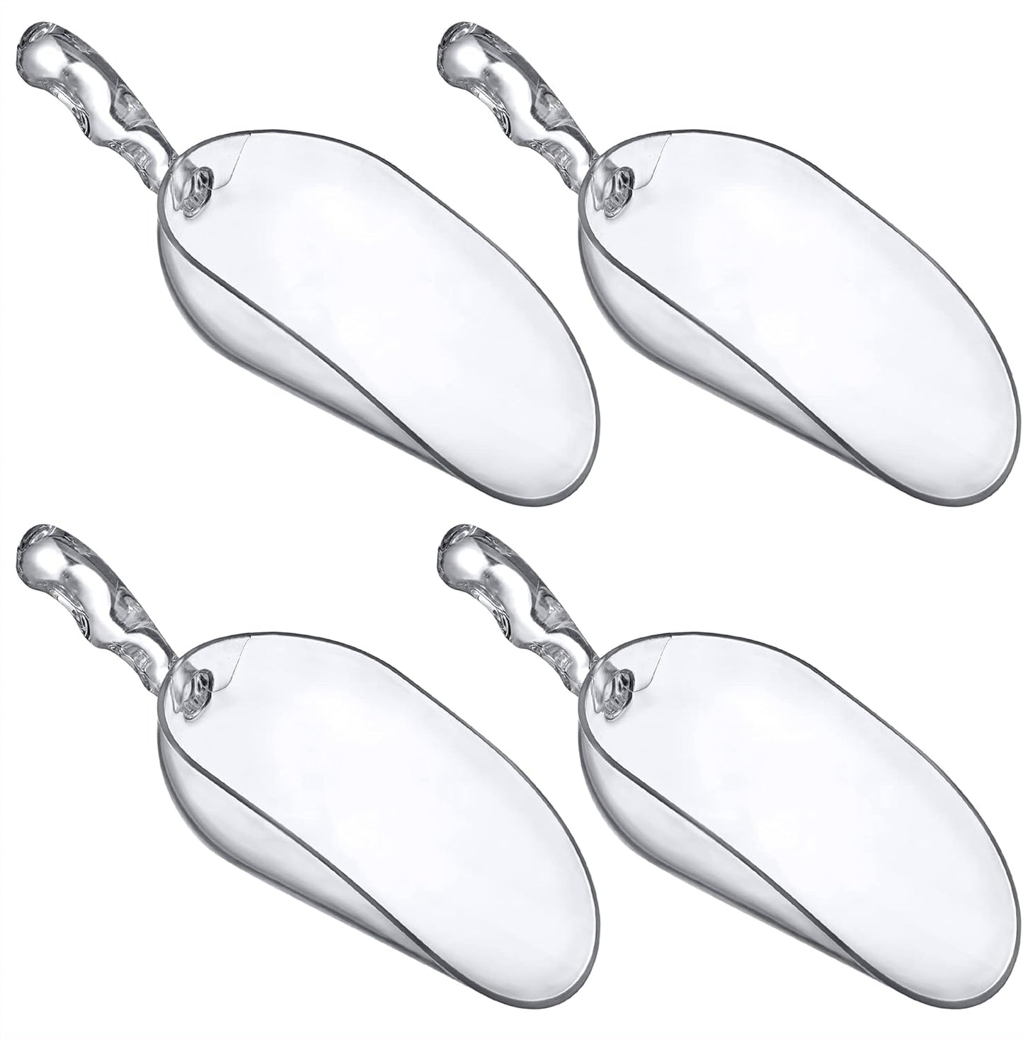 Amazing Abby - Elsa - 5-Ounce Plastic Ice Scoops (Set of 4), Plastic Utility Scoops, BPA-Free, Food-Grade, Shatter-Proof, Good for Kitchen and Restaurant, Perfect for Home and Commercial Use