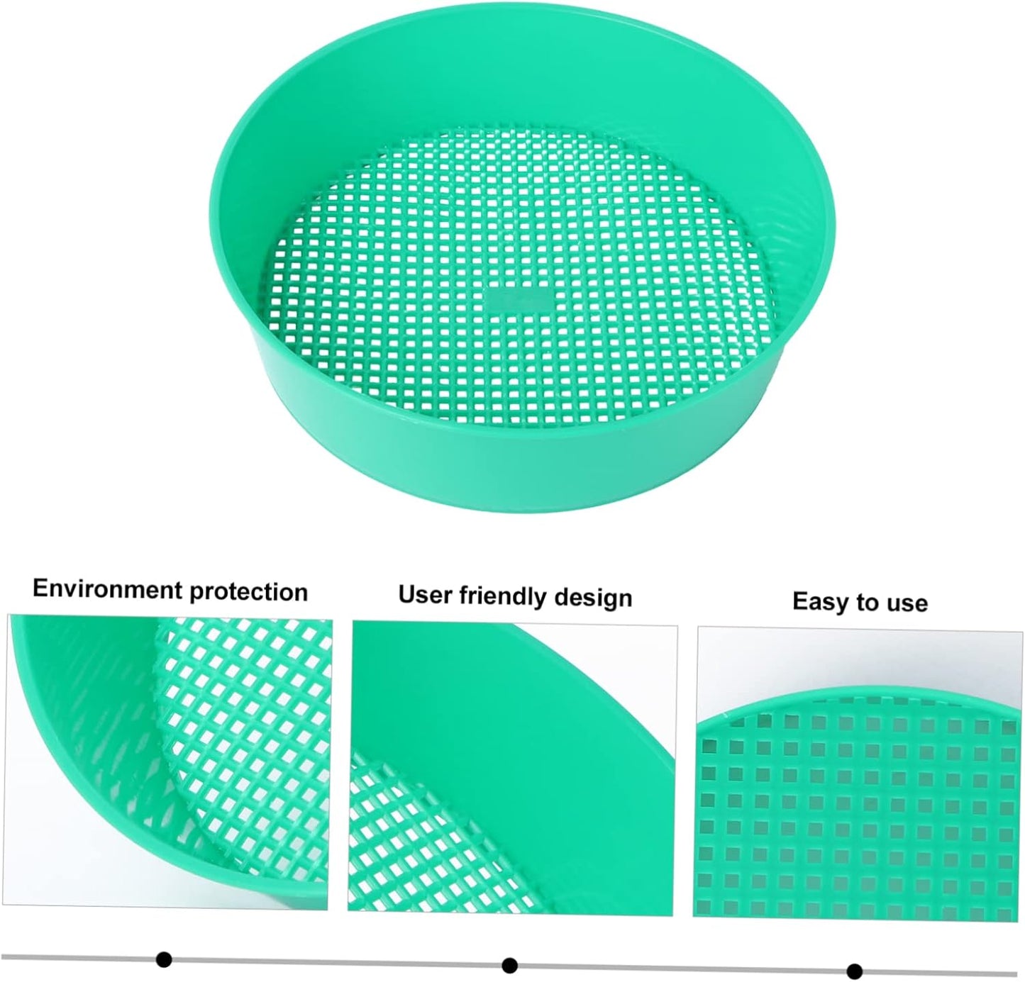 Bonsai Tools DIY Tools Mining Sand Sifter Mesh Filter Sifter Plastic Sand Grader Dispenser Gardening Supplies Stone Riddle Plastic Sieve Light