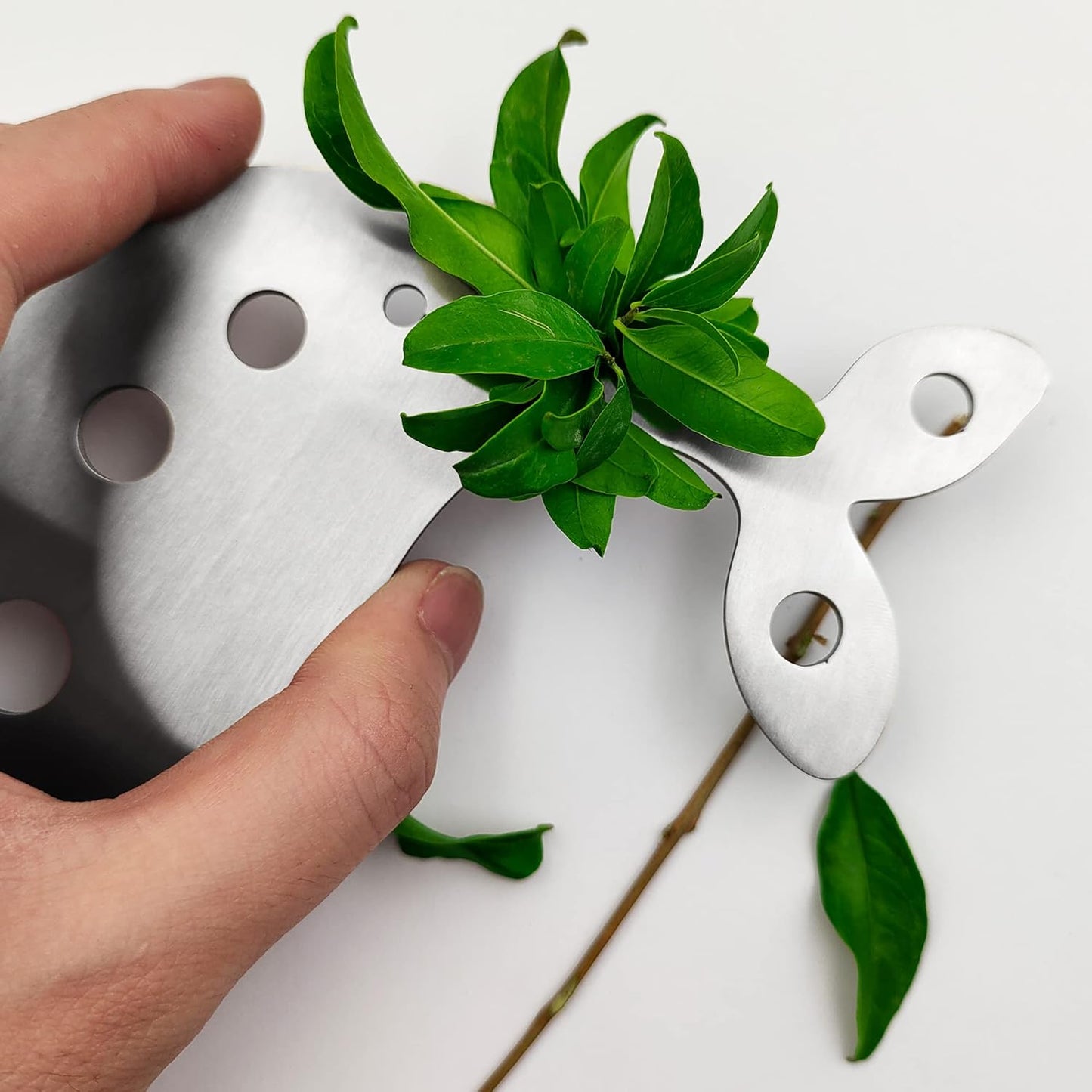 Stainless Steel Herb Stripper, 10-Hole Leaf Stripper Tool for Kale, Collards, Greens, 1 PC