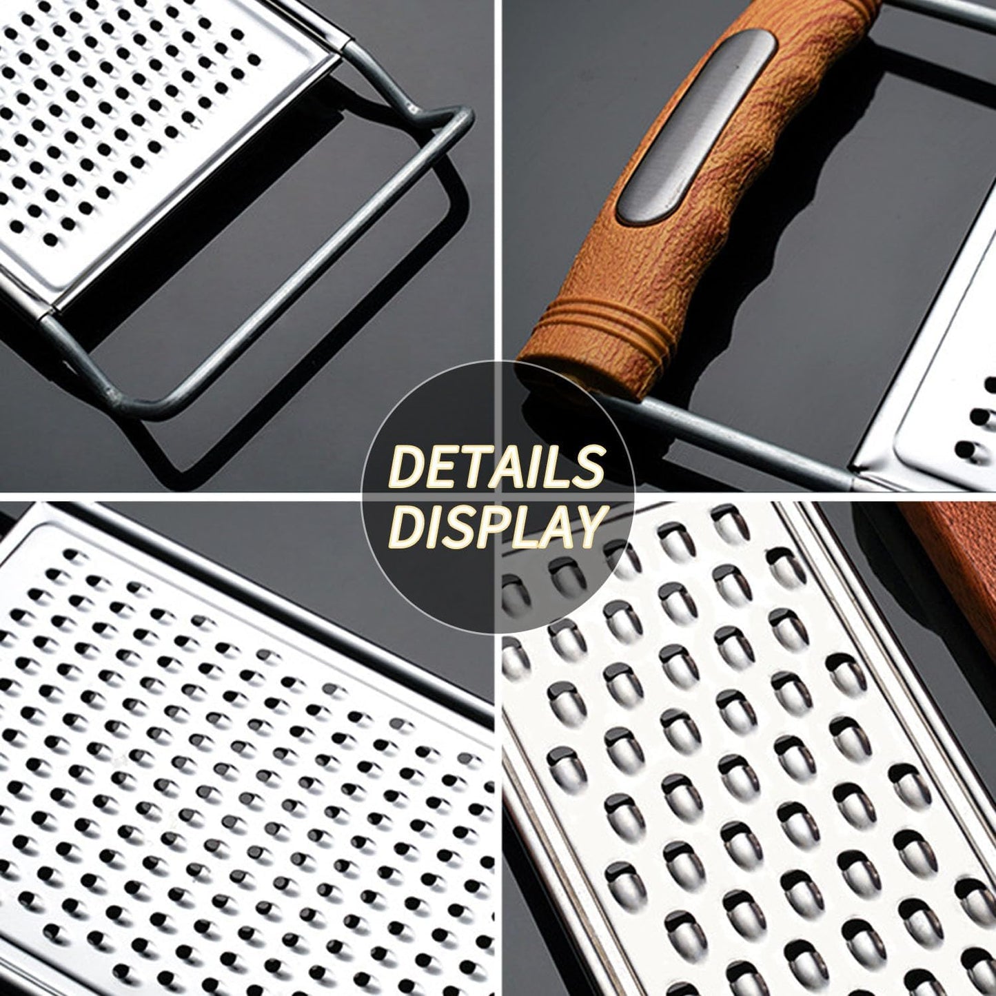 2 Pack Cheese Grater Handheld,Stainless Steel Zester Set of 2, Kitchen Flat Handheld Grater For Potato, Vegetable Chocolate, Spices,Carrot, Butter,Parmesan Cheese(Coarse Grater&Fine Grater)