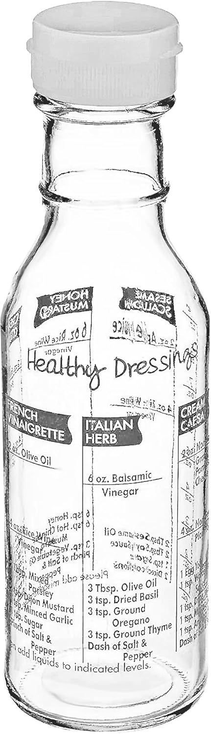 Cuisinox Glass Salad Dressing Shaker Bottle, 8" x 2.5"