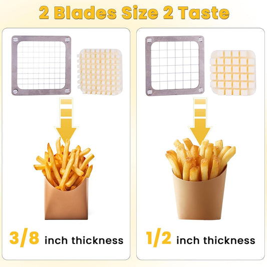Commercial Vegetable Fruit Chopper 1/4″&3/8″ Blade Heavy Duty Professional Food Dicer Kattex French Fry Cutter Onion Slicer Stainless Steel for Tomato Peppers Potato