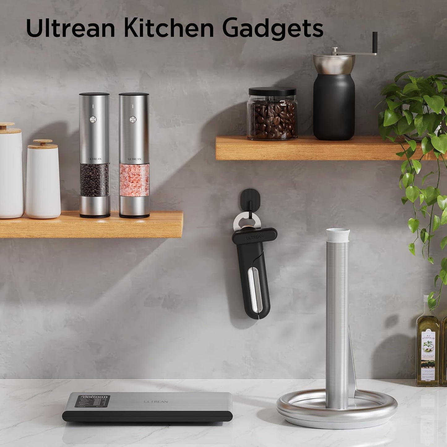 Ultrean Smart Food Kitchen Scale with Nutritional Calculator, APP for Calorie & Macro Tracking, AI Powered, Goal Progress, Digital Calorie Scale for Weight Loss, Stainless Steel, 22lb