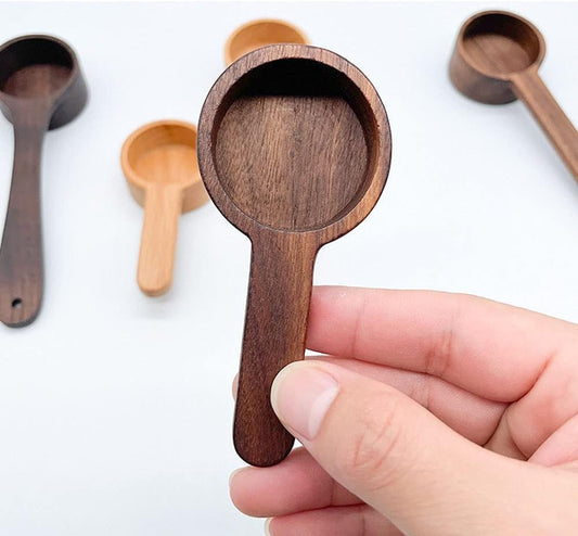 Coffee Spoons, ablespoon Scoop, Coffee Ground Spoon, Measuring for Ground Beans or tea, Soup Cooking Mixing Stirrer Kitchen Tools Utensils, 1 Wooden Tea Scoop (Walnut Wooden 3.86 in)