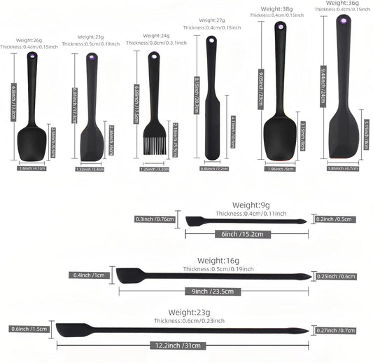 9-Piece Silicone Spatula Set, Non-Stick & Stainless Steel Core, BPA-Free, Dishwasher Safe Kitchen Utensils for Baking, Cooking, Mixing (Multicolor)